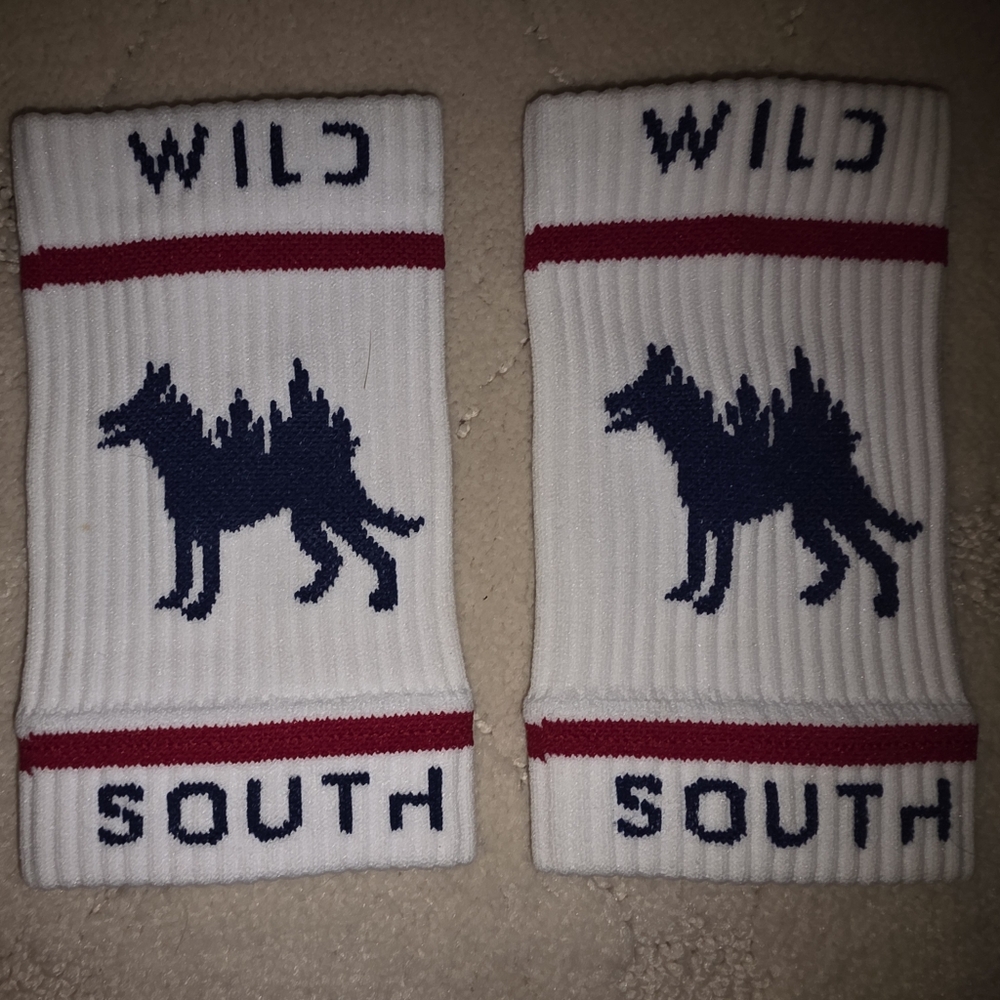 White and Red WILD South Wristbands
